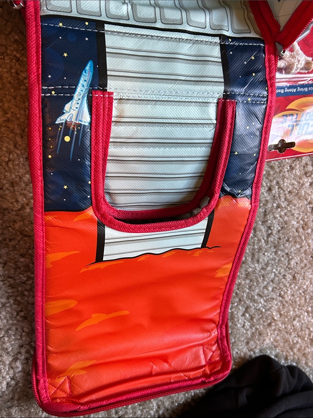 Kids Rocket Backpack Lunch Bag - Red & Blue - Picture 4 of 8
